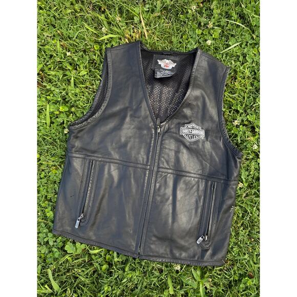 Harley Davidson Leather Vest size Large - Picture 3 of 6
